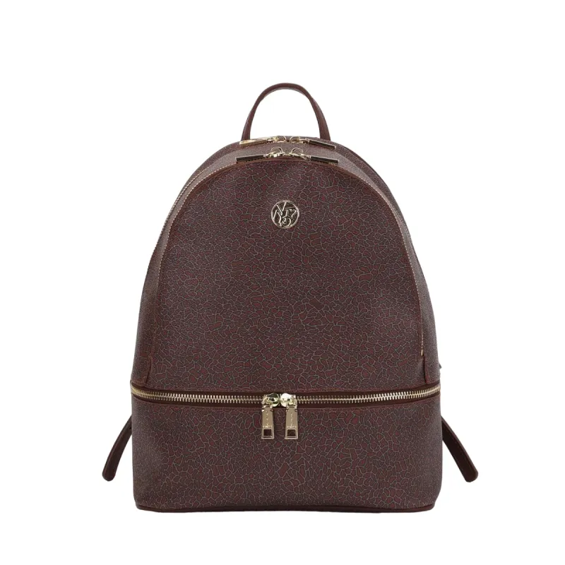 Ynot Lux women's backpack with two compartments, dark brown