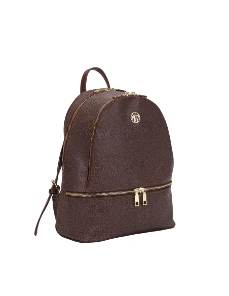 Ynot Lux women's backpack with two compartments, dark brown