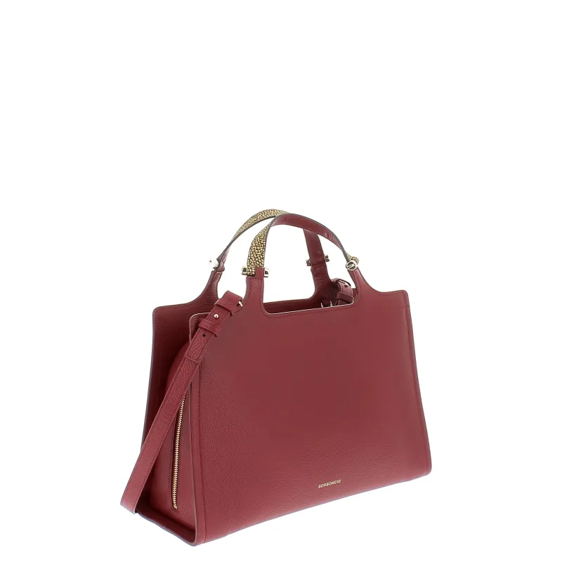 Borsa in pelle due manici Borbonese, Borgogna 2