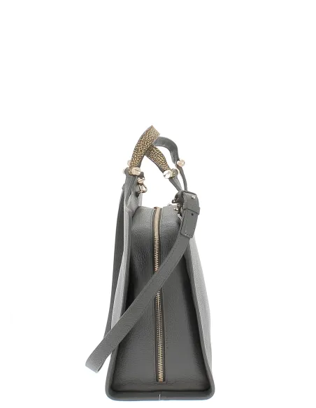 Borbonese women's bag with two handles, grey