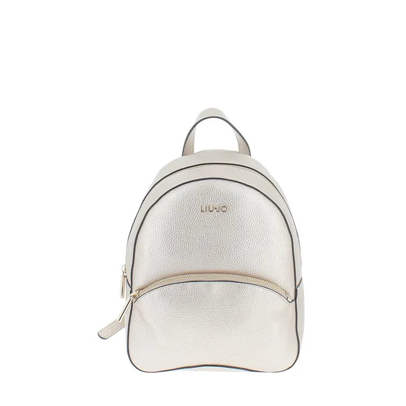 Liu Jo Damen-Rucksack mit Außentasche, hellgold
