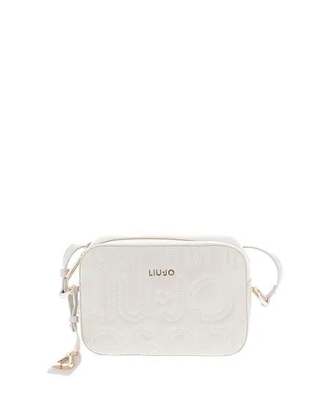 Borsa con logo Liu Jo a tracolla, beige