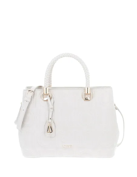 Liu Jo large women's bag with two handles and two compartments, beige