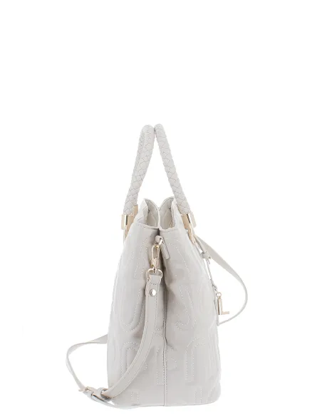 Liu Jo large women's bag with two handles and two compartments, beige