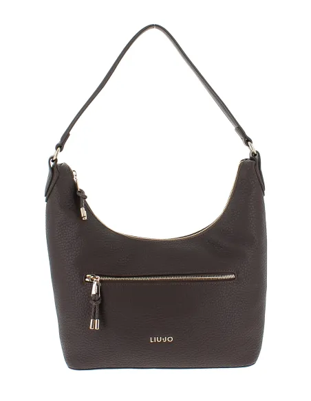 Borsa a spalla con zip frontale Liu Jo, moro