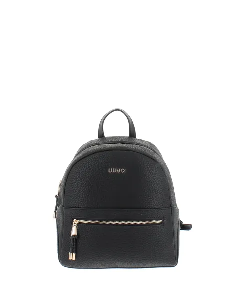 Liu Jo women's backpack with zip fastener and front pocket, black