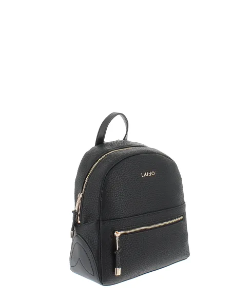 Liu Jo women's backpack with zip fastener and front pocket, black