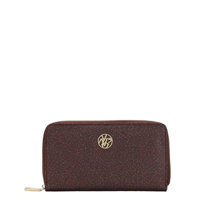 Ynot Lux women's zipped wallet, dark brown