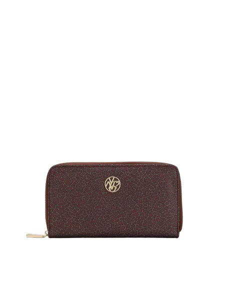 Ynot Lux women's zipped wallet, dark brown