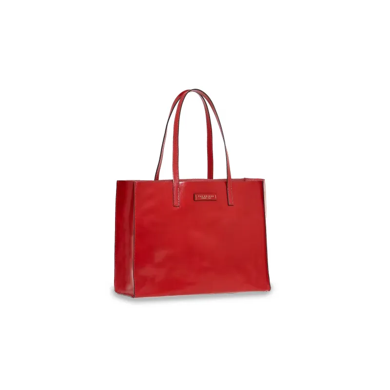 Shopping orizzontale in pelle The Bridge Mirra, rosso...