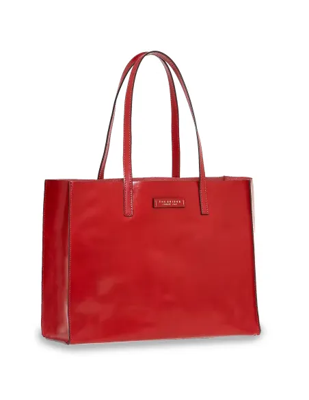 The Bridge Mirra ungefütterte Einkaufstasche aus Leder rot