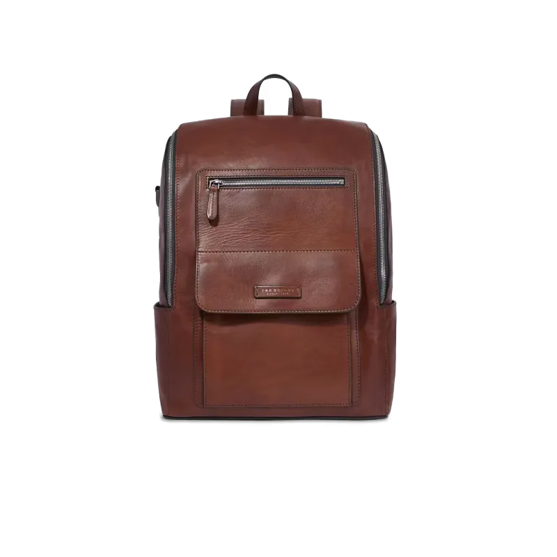 Zaino Porta computer in pelle The Bridge Alberto, marrone