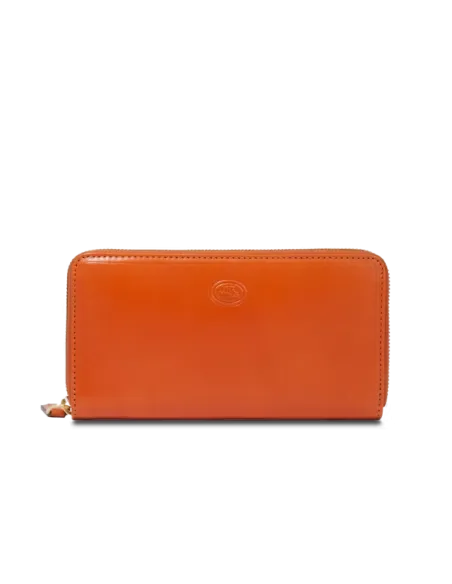 The Bridge Damen-Geldbörse aus Leder mit Reißverschluss, foliage