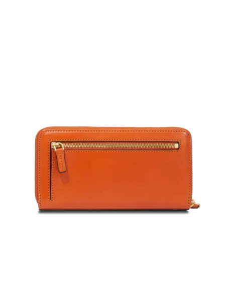 The Bridge Damen-Geldbörse aus Leder mit Reißverschluss, foliage