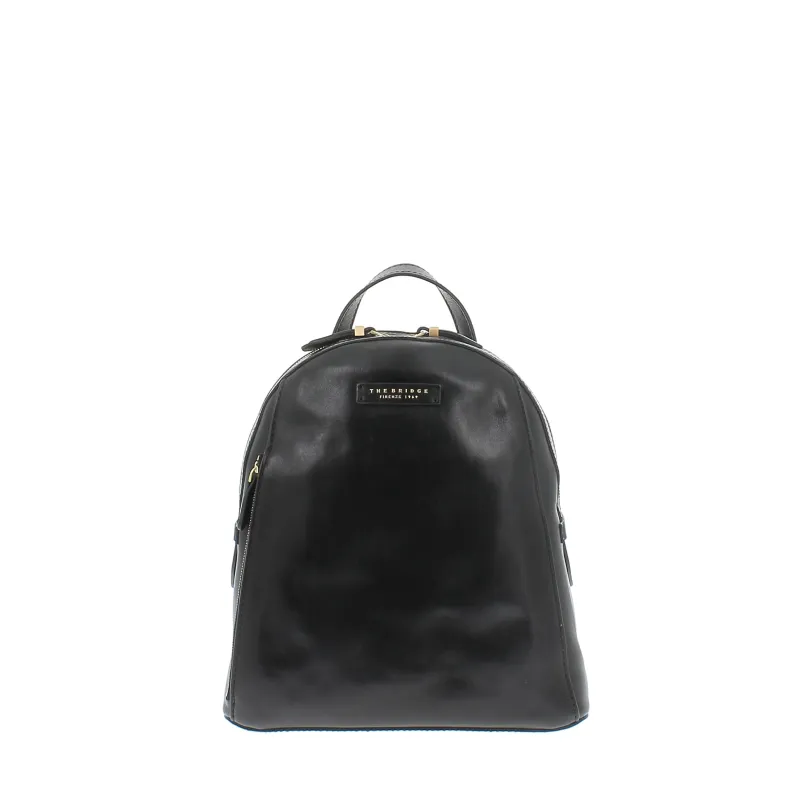 Leder-Rucksack für Frauen, schwarz The Bridge Costanza