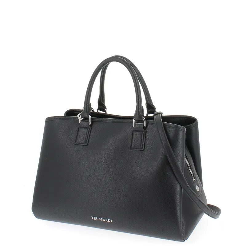 Trussardi New Iris handbag with three compartments, black 2
