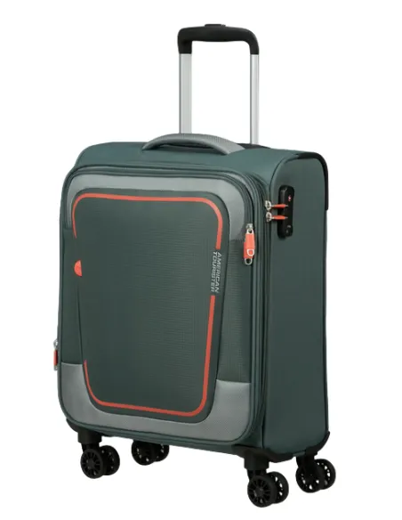Erweiterbarer Kabinentrolley American Tourister Pulsonic, dark forest