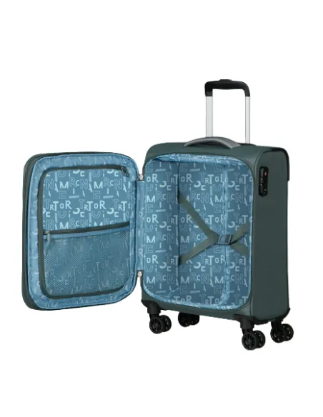 American Tourister Pulsonic expandable cabin trolley, dark forest