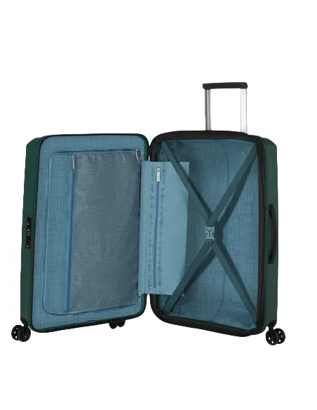 American Tourister Aerostep Mittlerer erweiterbarer Trolley, Dark Forest