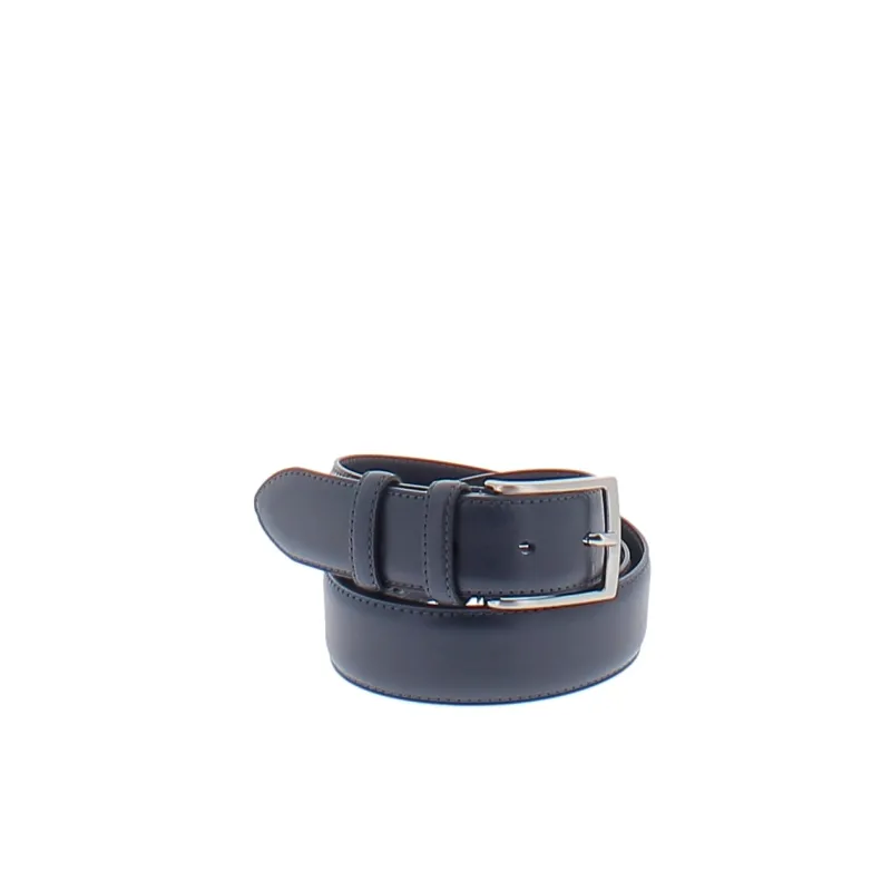 Cintura classica in pelle da uomo, blu