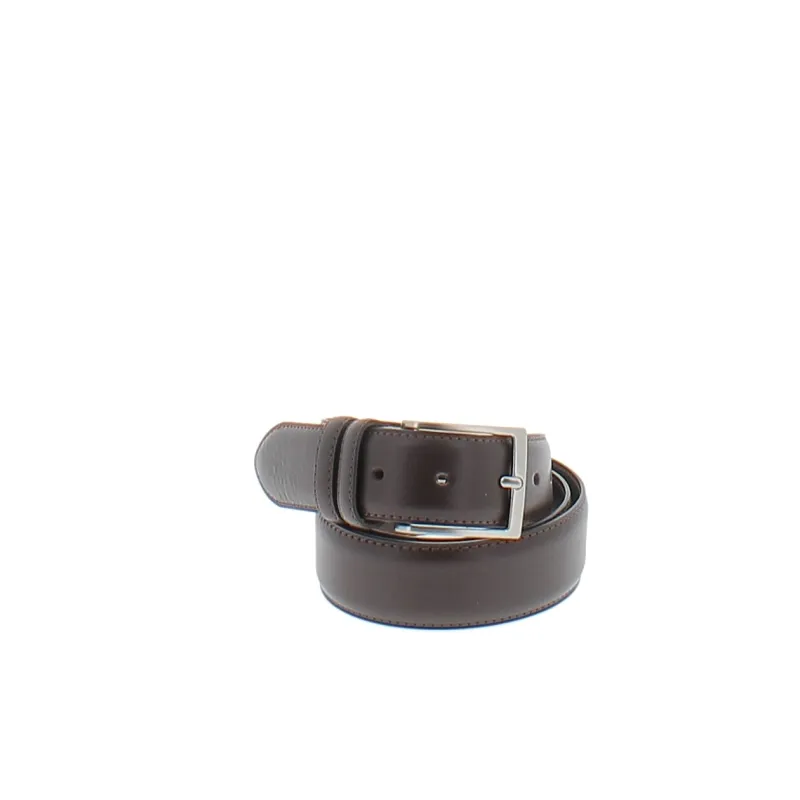 Classic leather men's belt, dark brown