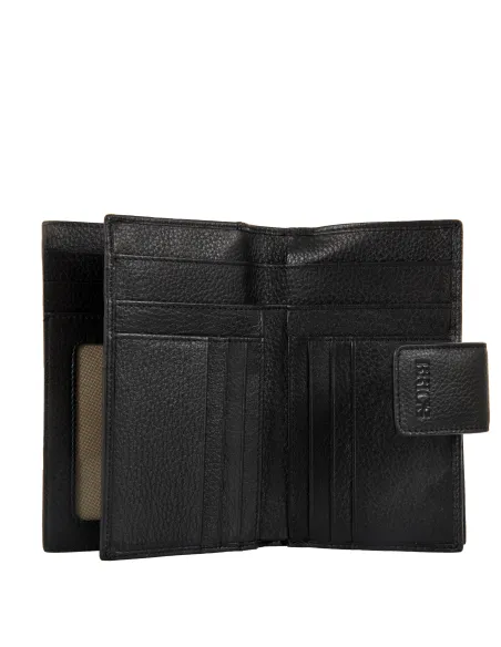 Brics Marmolada women's leather wallet with external coin pocket, black