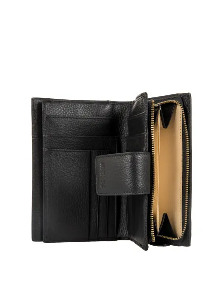 Brics Marmolada women's leather wallet with external coin pocket, black