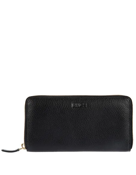 Portafogli donna in pelle con chiusura con zip Brics Marmolada, nero
