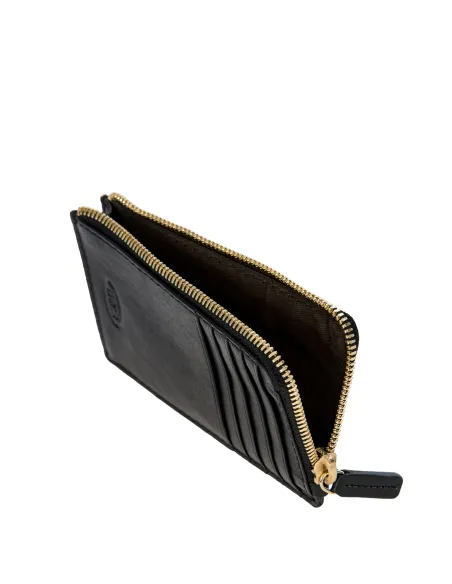 Brics Volterra Zipper coin pouch with credit card slots, black