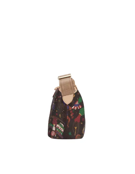 Piero Guidi Magic Circus Kleine Umhängetasche mit Reißverschluss, braun