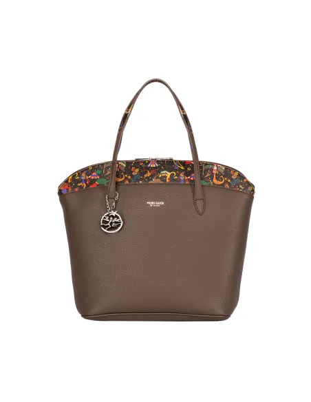 Piero Guidi BE-Magic Shopping bag with zip fastening, dark brown