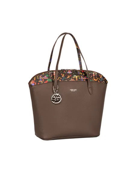 Piero Guidi BE-Magic Shopping bag with zip fastening, dark brown