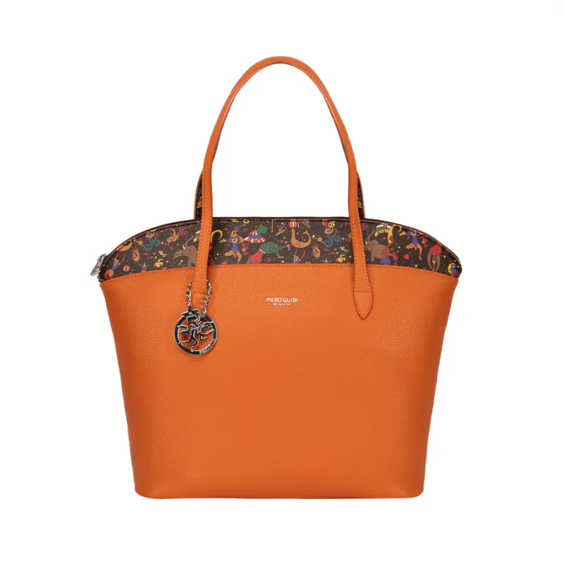 Shopping Piero Guidi Be Magic con chiusura con zip, arancio