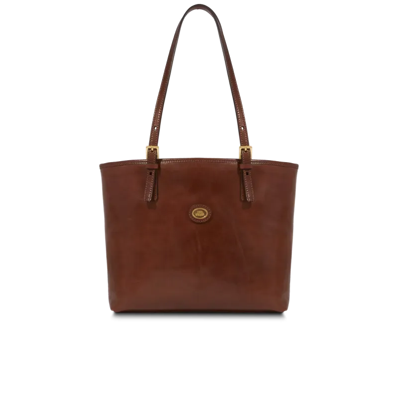 The Bridge Story leathe shopping bag, brown