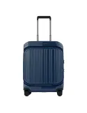 Piquadro PQ-Light Polycarbonate cabin trolley with front pocket, shiny blue