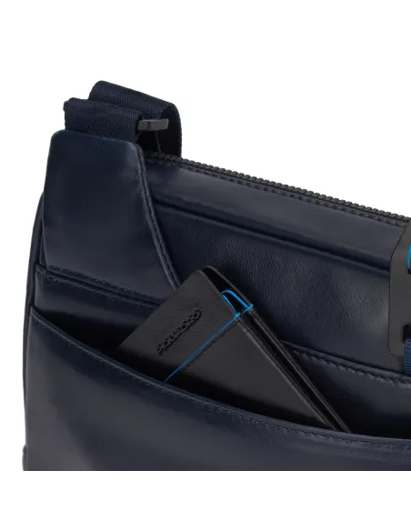 Borsello porta iPad® in pelle Piquadro Blue Square Revamp, blu