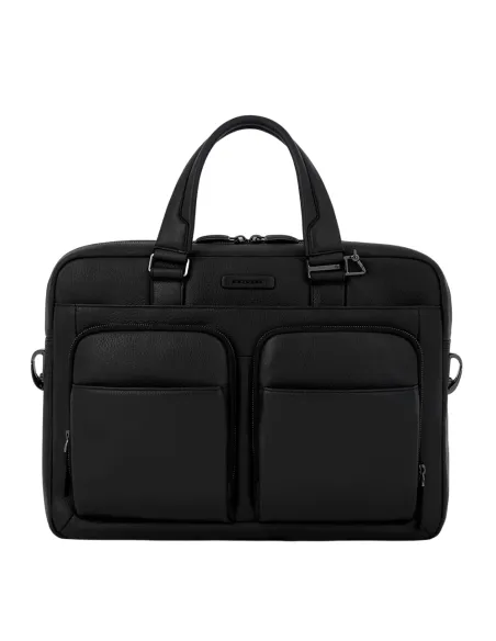 Borsa porta PC e porta iPad®Pro12, sottile con due tasche frontali Piquadro Modus, nera