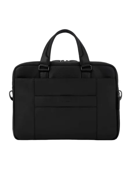 Piquadro Modus Special Two-handles laptop briefcase with double pocket, black