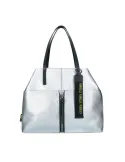 Rebelle Harriet leather shopping bag, silver