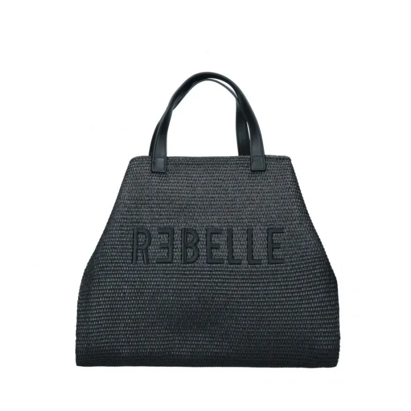 Ashanti Rebelle straw bag, black