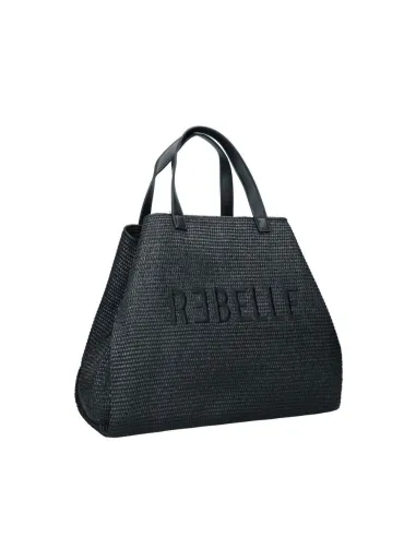 Ashanti Rebelle Strohtasche, schwarz