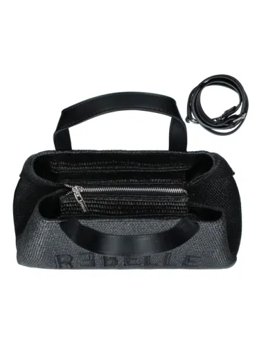 Ashanti Rebelle Strohtasche, schwarz