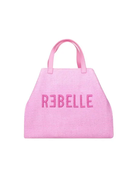 Ashanti Rebelle straw bag, Schocking Rose