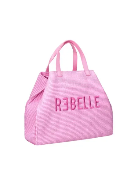 Ashanti Rebelle straw bag, Schocking Rose