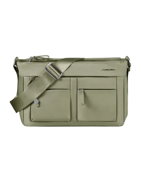 Samsonite Move Women's shoulder bag in light fabric with three compartments, sage