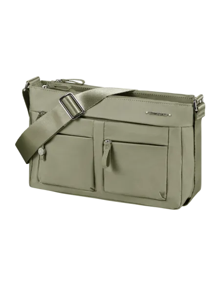 Samsonite Move Women's shoulder bag in light fabric with three compartments, sage