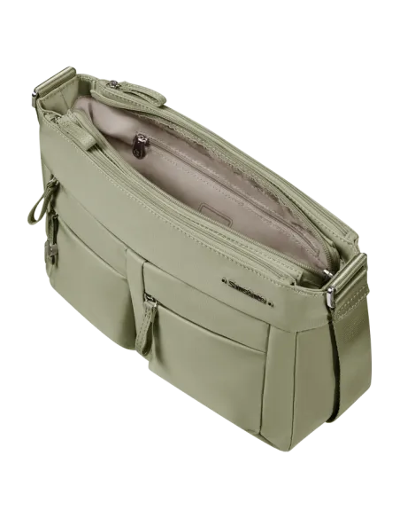 Borsa a tracolla Samsonite Move a tre scomparti con zip, verde