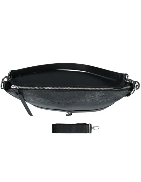 Borsa in pelle Rebelle Eirene Bucket L, nera