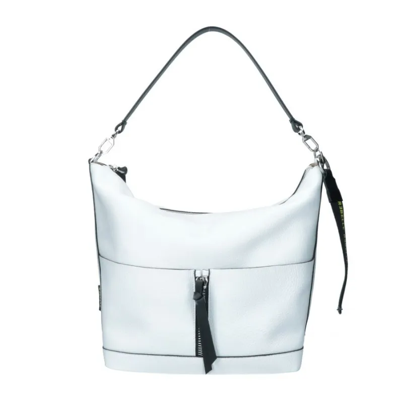 Eirene Rebelle Schultertasche aus Leder, weiß
