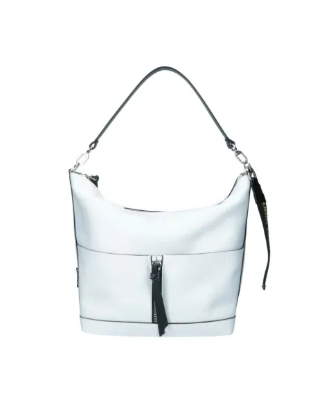 Borsa in pelle Rebelle Eirene Bucket L, bianco